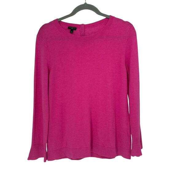 Talbots Pink Nylon Wool Blend Soft Pullover Knit Sweater Large Petite - Picture 1 of 7